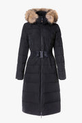 Simple and stylish belted down coat