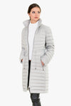 Silver Hooded Quilted Shell Down Jacket