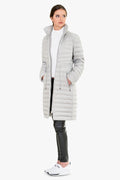 Silver Hooded Quilted Shell Down Jacket