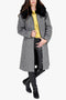 Wool coat with detachable real fur collar