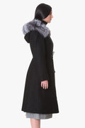 Waist adjustable wool coat